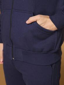 Men Hoodie & Sweatshirt Co-Ords - Màu xanh hải quân - Xem 4