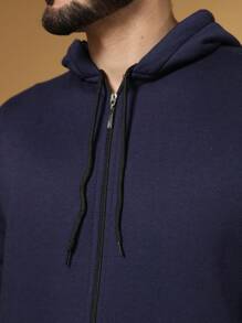 Men Hoodie & Sweatshirt Co-Ords - Màu xanh hải quân - Xem 5
