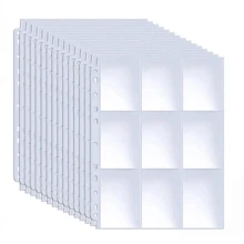 540 Pockets Baseball Card Sleeves Trading Card Pages, 30 Pages 9 Pocket Double-Sided Pages Trading Card Storage Album Pages 11 Holes Fit 3 Ring Binder Protectors Fit For Sport Cards, Coupon, Business Cards Back To School - Clear - View 1