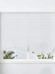 1pc Zebra Roller Blind Room Darkening Window Curtain, Suitable For French Doors And Windows In Kitchens And Bathrooms, Wave Shaped Pleated Sun Shade Cut To Size Short Window Curtain - White - View 4