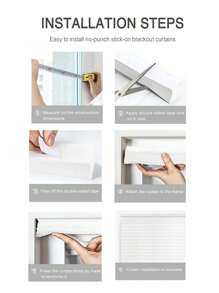 1pc Zebra Roller Blind Room Darkening Window Curtain, Suitable For French Doors And Windows In Kitchens And Bathrooms, Wave Shaped Pleated Sun Shade Cut To Size Short Window Curtain - White - View 8