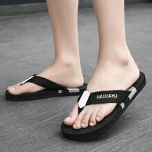 Men's Summer Fashionable Personalized Flip Flops, Color Blocking Indoor Outdoor Walking Comfortable Slippers, Waterproof Non-Slip Durable Beach Pool Sandals