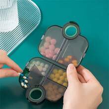 1pc Portable Mini Pill Box, Highly Attractive Handbag Shape Light Luxury Small Pill Box, Travel Multi-Compartment Sub-Pack Pill Box Portable Compartment Sealed Tablet Storage Box - Multicolor - View 1