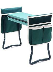 花园跪凳和花园座椅，带工具包和 EVA 泡沫垫的折叠凳，户外便携式跪椅，可作为男女园艺礼物，大号，21.65'' X 10.62'' X 18.89''，绿色，花园工具，花园园艺工具 - 綠色 - 查看 5