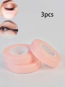 3 rollos de cinta adhesiva protectora para sombra de ojos, herramienta de maquillaje de ojos, cinta adhesiva natural para delineador de ojos, herramienta auxiliar de maquillaje para ojos, cinta adhesiva profesional para pestañas, parche aislante de pestañas hipoalergénico y transpirable