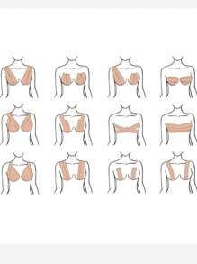 KIT 3 ROLLS Of Adhesive Bra Tape Roll 5 Meters Lifts Breasts Boob Tape Invisible Chest Standing PAY LESS Beige - Light Beige - 查看 6