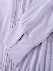 Annil 兒童服裝男女印花針織外套夏季防曬服裝時裝 - 紫色 - 查看 8