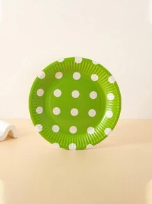 1包含10片圓形彩色假日主題紙盤，為聚會現場裝飾、裝蛋糕或使用的一次性紙盤，適用於家庭聚會假日用品。 - 彩色 - 查看 5