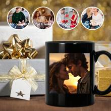 1 件定制马克杯咖啡馆个性化咖啡杯 - 设计定制马克杯，带有定制照片文字和徽标新奇定制礼品茶杯，适合男女情人节、感恩节、生日、周年纪念杯 11 盎司 - 黑色 - 查看 6