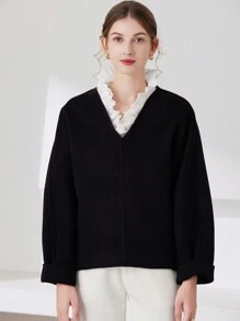 1 chiếc áo nữ cổ cao phối ren màu đen gợi cảm - Nhiều màu - Xem 2