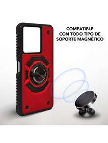 Funda Uso Rudo Para ZTE Axon 50 Lite Con Anillo Capitán + Mica HD - Negro - Ver 4