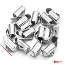 10pcs 304 Stainless Steel Crimp End Cap Slider Clasp Tube Daily Making DIY Jewelry Accessories Bracelet Necklace Connector