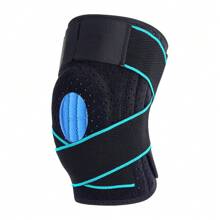 具有側向穩定器和髕骨凝膠墊的膝蓋支架，壓縮矽膠冷卻膝套，用於跑步，籃球，遠足，騎自行車，羽毛球 - 藍色 - 查看 1