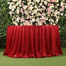 1pc Gold Sequin Glitter Table Cloth, Circular Glistening Draping Table Cloth Suitable For Wedding, Party, Cake Table, Holiday Events