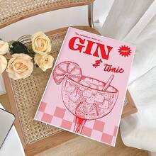 FajerminArt 1入組調酒標題畫布海報，金湯力水，家居裝飾酒吧廚房裝飾，不帶框 - 彩色 - 查看 5