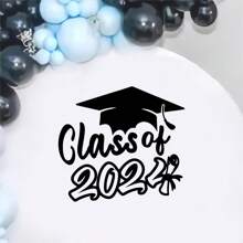 Class Of 2024 Decal For Balloon Arch Sign Graduation Decal For Sign, Making Grad Party Class Of 2024 Event Planner Vinyl Decal (Class 2024 Decal) - Black and White - View 1