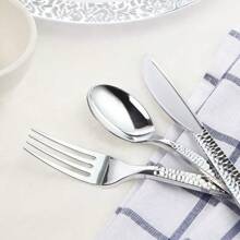 Supernal 180 Pieces Silver Plastic Silverware,Disposable Plastic Silverware,Party Plastic Flatware,Perfect Plastic Silver Cutlery For Birthday,Party,Wedding - Silver - View 4