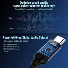 USB Typ C zu 3,5 mm Aux-Adapter Typ-C 3,5 mm Audio-Kabel Ohrhörer-Kabel Konverter, kompatibel mit dem Iphone 15 Samsung Galaxy S24 S23 Ultra