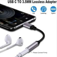 USB Typ C zu 3,5 mm Aux-Adapter Typ-C 3,5 mm Audio-Kabel Ohrhörer-Kabel Konverter, kompatibel mit dem Iphone 15 Samsung Galaxy S24 S23 Ultra