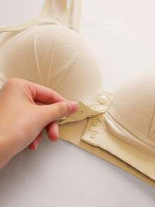 5pcs Front Closure Thin Cup Comfortable Wire-Free Bra, Lingerie - Multicolor - View 3