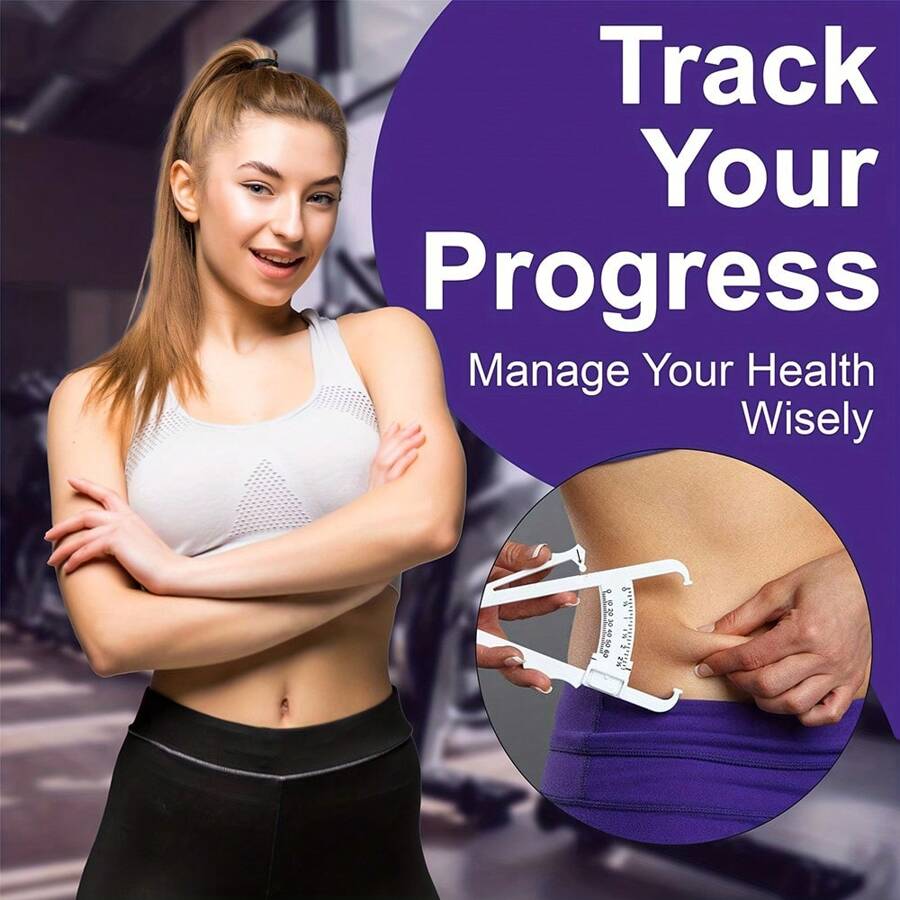 1pc Body Fat Caliper And Measurement Chart Set, Accurately Measure Your Body Fat Percentage - Multicolor - View 1