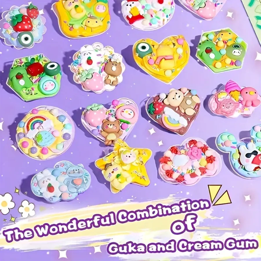 168/303入組奇幻萬花筒膠水卡套裝 - 高品質手工DIY貼紙套裝與收納盒 - 釋放創造力，非常適合生日、假日和藝術項目