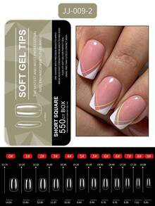 550 Cái/hộp Hình Vuông Ngắn & Trung Bình Hạnh Nhân Giả Gel Mềm Móng Tay Giả, Trong Suốt Đầy Đủ Độ Phủ Đầu Móng Tay Acrylic Chuyên Nghiệp Bấm Trên Đầu Móng Tay Cho Móng Tay Mở Rộng Salon Làm Móng Tay Phụ Kiện Dụng Cụ Bấm Trên Móng Tay Đồ Dùng Làm Móng - Trong sáng - Xem 12