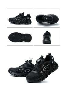 Men's Steel Toe Work Shoes Lightweight Breathable Slip-Resistant Industrial Work Boots For Construction Site - Black - View 4