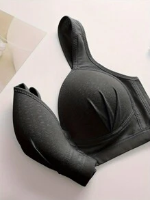 5pcs Front Closure Thin Cup Comfortable Wire-Free Bra, Lingerie - Multicolor - View 5