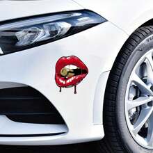 1 pegatina para coche, pegatina para el Body de la ventana del coche con diseño de labios de caricatura, pegatina para rayones de la cola del coche, decoración de coche, accesorios para mujeres