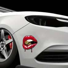 1 pegatina para coche, pegatina para el Body de la ventana del coche con diseño de labios de caricatura, pegatina para rayones de la cola del coche, decoración de coche, accesorios para mujeres