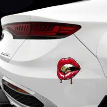 1 pegatina para coche, pegatina para el Body de la ventana del coche con diseño de labios de caricatura, pegatina para rayones de la cola del coche, decoración de coche, accesorios para mujeres