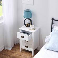 Modern Versatile Nightstand With Drawer Storage For Bedroom Bedside Table For Small Space - White - View 4