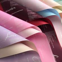 20 piezas 'Fuentes en inglés' Papel de envolver flores, papel para ramo de flores impermeable para floristería, manualidades DIY, varios colores, doble faz, papel para envolver flores, papel impermeable para ramo de flores de floristería, papel de envolver regalos, manualidades DIY - Multicolor - Ver 7