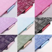 20 piezas 'Fuentes en inglés' Papel de envolver flores, papel para ramo de flores impermeable para floristería, manualidades DIY, varios colores, doble faz, papel para envolver flores, papel impermeable para ramo de flores de floristería, papel de envolver regalos, manualidades DIY - Multicolor - Ver 10