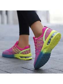 أحذية رياضية تزيد من ارتفاع الرباط للنساء بوسادة هوائية مصنوعة من القماش، مريحة وخفيفة الوزن ، غير قابلة للانزلاق، مناسبة لجميع الفصول وللمشي