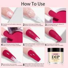Gelhr 30g DIP Powder，夏季橘黃燃橙色，DIP Powder DIY沙龍禮物女性專用，無需使用美甲燈，指甲DIY沙龍，適用於年輕女性 - 彩色 - 查看 10