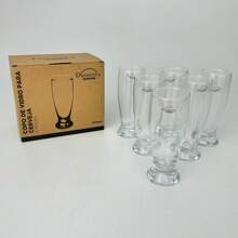 Jogo Com 6 Copos Tulipa Para Cerveja de Vidro Dynasty 200ml