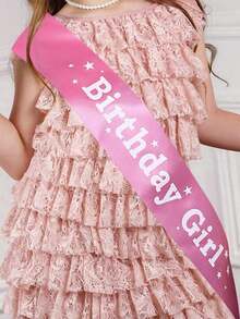 Dây đeo vai trang trí chúc mừng sinh nhật cho bé trai và bé gái, quà tặng dự tiệc, khăn thắt lưng sinh nhật - Hồng - Xem 4