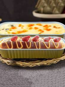 30个（10个盒子+10个盖子+10个勺子）长方形有盖烘焙包装盒，创意简约实用多功能大容量甜品盒，适用于烤奶酪、红薯、寿司、烤榴莲、面包、甜品店、餐厅、厨房、家庭、派对、婚礼、毕业典礼、万圣节、圣诞节 - 粉色 - 查看 4