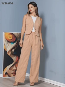 Women Two-Piece Outfits - Màu Khaki - Xem 2