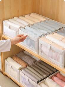 1 pièce, Boîte de rangement pour vêtements, accessoire de rangement à couches pour penderie. Tiroir de rangement en tissu pour la maison. Organisateur de rangement pour chambre, pour t-shirts blancs pour femmes, pantalons noirs pour femmes, vêtements d'hiver pour dames, robes, vêtements d'hiver pour dames, robes élégantes pour femmes, chemises blanches pour dames, manches longues, combinaison blanche pour femmes, robes de printemps pour femmes, tenues de printemps pour femmes, printemps, vêtements de printemps, minimaliste, rangement de hauts d'été