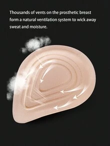 1 par de almohadillas de aumento para el pecho engrosadas, prótesis de pecho falso ligero de esponja de látex para uso postoperatorio, almohadillas de sujetador transpirables para usar después de una mastectomía - Albaricoque - Ver 4