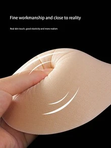 1 par de almohadillas de aumento para el pecho engrosadas, prótesis de pecho falso ligero de esponja de látex para uso postoperatorio, almohadillas de sujetador transpirables para usar después de una mastectomía - Albaricoque - Ver 7