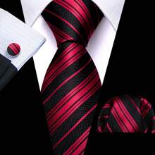 Men Formal Ties Pink Green Purple Blue Striped Wedding Tie And Handkerchief Square Set Vintage Necktie - Multicolor - View 17