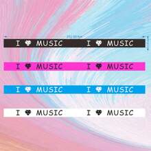 4 colores diferentes Banda de silicona para fiesta de música con la inscripción Yo AMO LA MÚSICA, estilo punk adecuado para adolescentes, tanto hombres como mujeres