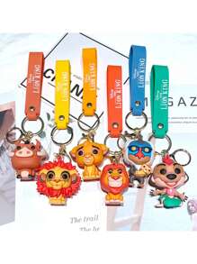 Mufasa  Timon Pumbaa Rafiki Keychain Cute Cartoon Animal Doll Key Chain Ring Bag Backpack Charm Car Key Pendant Boys Girls Gift - Multicolor - View 3