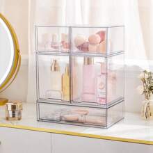Vtopmart 6/8 Pack Clear Stackable Storage Drawers, 4.4'' Tall Acrylic Bathroom Makeup Organizer,Plastic Storage Bins For Vanity, Undersink, Kitchen Cabinets, Pantry, Home Organization And Storage - 6包 - 查看 5