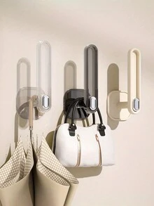 1入組掛牆式頭髮繩收納架，頭髮箍收納盒，多功能珠寶項鍊手鍊收納架，鑰匙包掛鉤，適用於女士和浴室使用。 - 彩色 - 查看 6