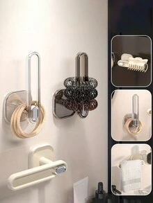 1入組掛牆式頭髮繩收納架，頭髮箍收納盒，多功能珠寶項鍊手鍊收納架，鑰匙包掛鉤，適用於女士和浴室使用。 - 彩色 - 查看 1